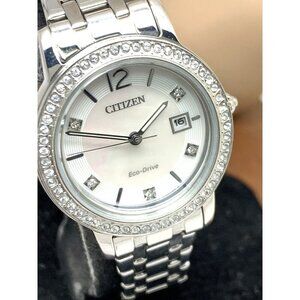 Citizen Womens Watch FE1180-65D Eco Drive Mother of Pearl Dial Silver Steel
